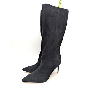 Nine West Cook Pointed Toe Knee High Boots Wide Calf Women's Black Sz US10M EU41